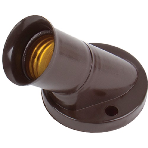 Патрон накладной наклонный Ecola Base E27 Коричневый фото Патрон накладной наклонный Ecola Base E27 Коричневый картинка